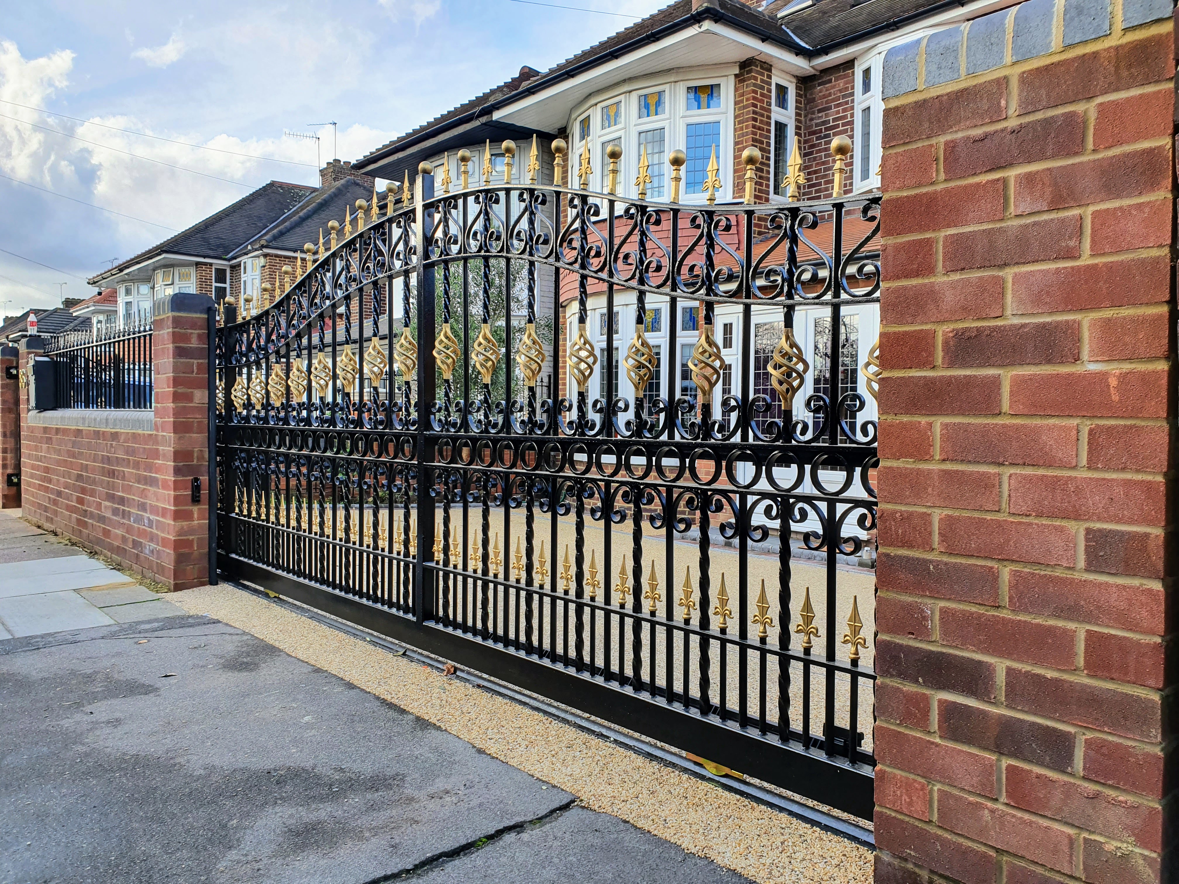 Automated Ornamental Sliding Gates in Croydon electric gate project near Wimbledon